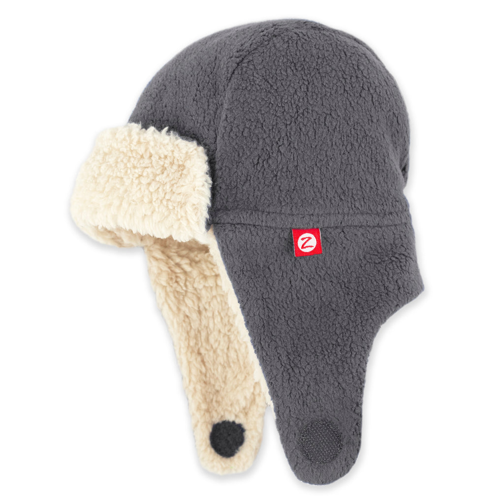 Furry Fleece Trapper Hat - Gray