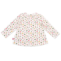 Wildflowers Organic Cotton Long Sleeve Peasant Top