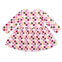 Checker Organic Cotton Long Sleeve Forever Dress