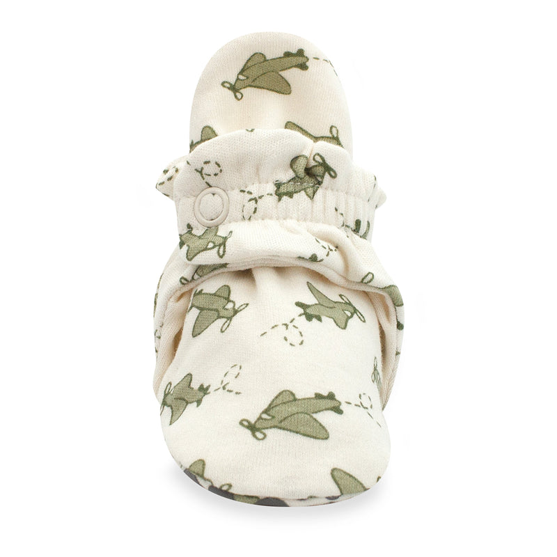 Zutano baby Bootie Airplanes Organic Cotton Gripper Baby Bootie