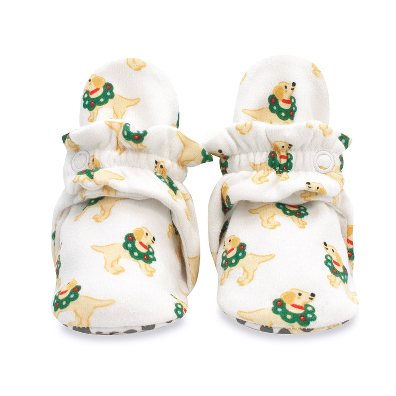 Zutano baby Bootie Holiday Dogs Organic Cotton Gripper Baby Bootie