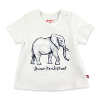 Save The Elephant Organic Cotton Short Sleeve Swing Top