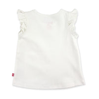 Organic Cotton Flutter Top - White