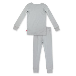 Organic Cotton Pajama Set - Light Gray