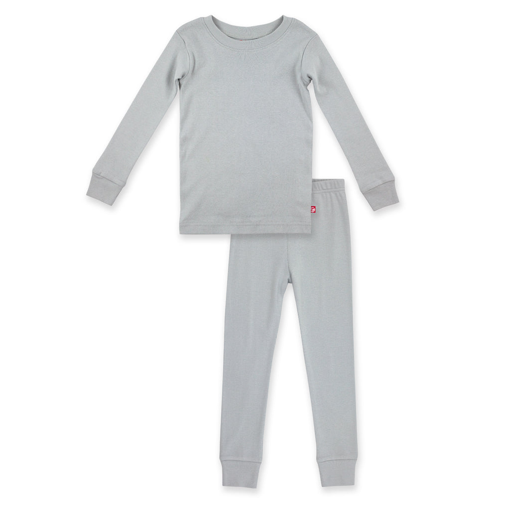 Organic Cotton Pajama Set - Light Gray