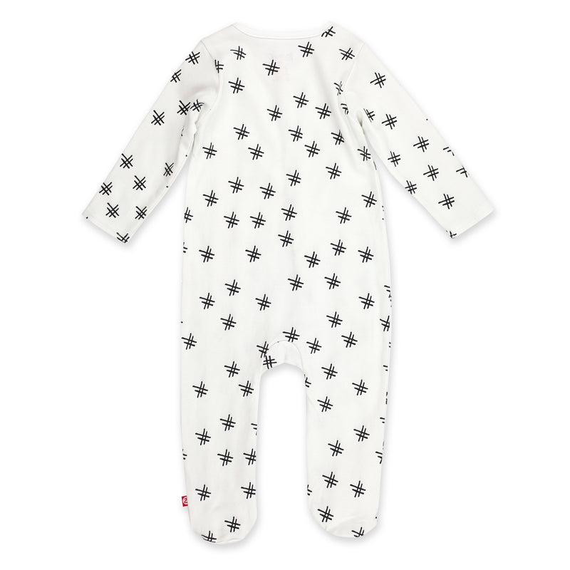 Hashtag Organic Cotton Footie - White