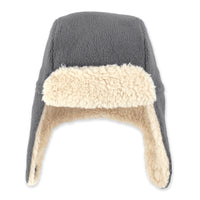 Furry Fleece Trapper Hat - Gray