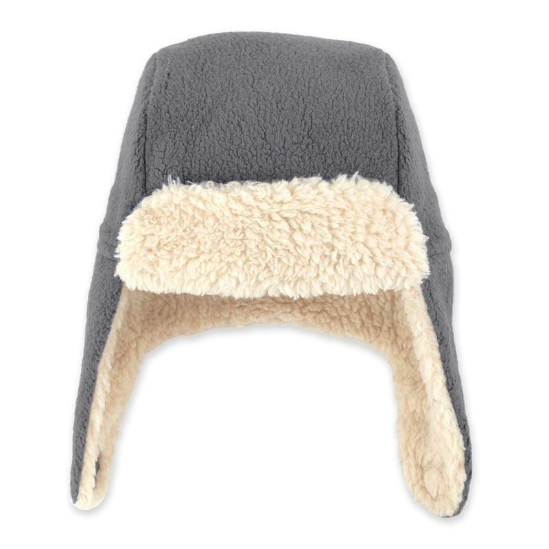 Furry Fleece Trapper Hat - Gray