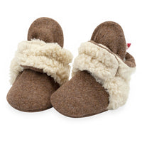 Cozie Furry Baby Bootie - Heather Mocha