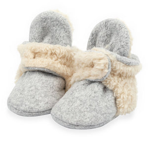 Cozie Furry Baby Bootie - Heather Gray