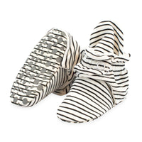 Pencil Stripe Organic Cotton Gripper Baby Bootie