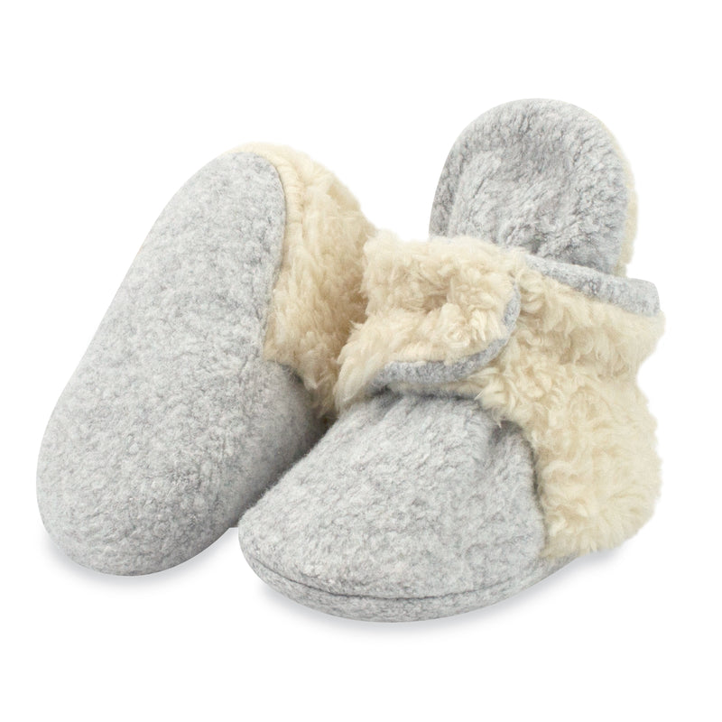 Cozie Furry Baby Bootie - Heather Gray