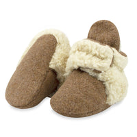 Cozie Furry Baby Bootie - Heather Mocha