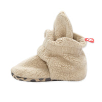 Cozie Fleece Gripper Baby Bootie - Khaki
