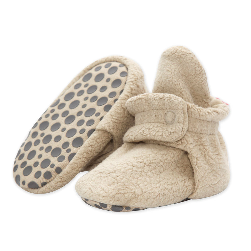 Cozie Fleece Gripper Baby Bootie - Khaki