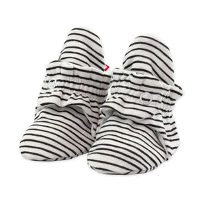 Pencil Stripe Organic Cotton Gripper Baby Bootie