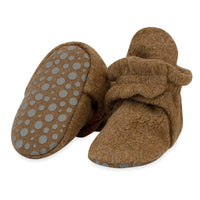 Zutano baby Bootie Cozie Fleece Gripper Baby Bootie - Mocha Heather