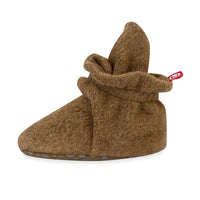 Zutano baby Bootie Cozie Fleece Gripper Baby Bootie - Mocha Heather