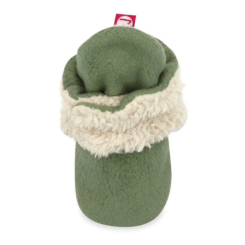 Zutano baby Bootie Cozie Furry Gripper Baby Bootie - Olive