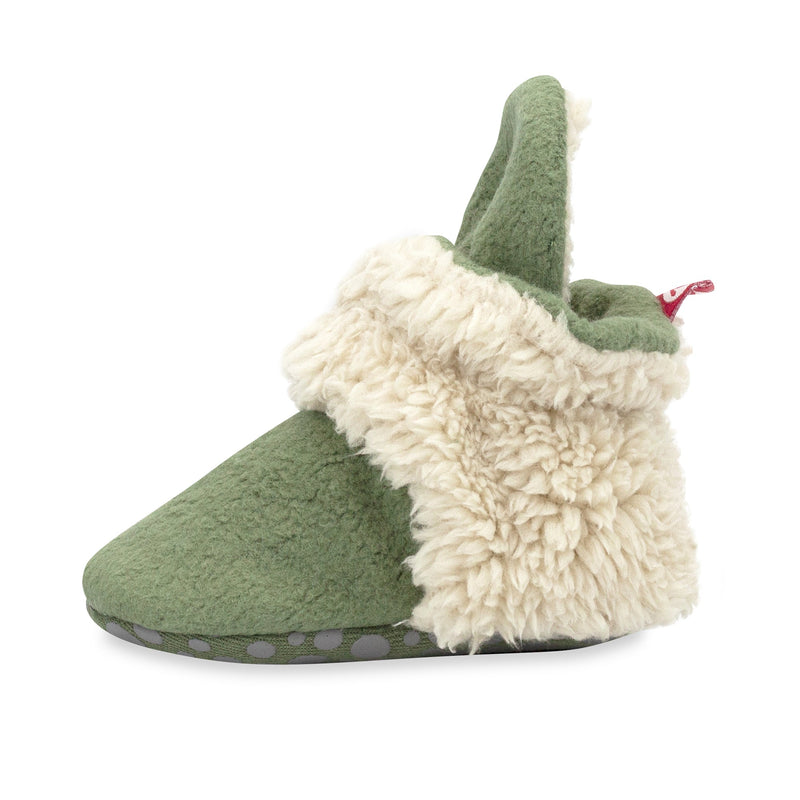 Zutano baby Bootie Cozie Furry Gripper Baby Bootie - Olive