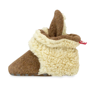 Zutano baby Bootie Cozie Furry Gripper Baby Booties - Mocha Heather