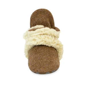 Zutano baby Bootie Cozie Furry Gripper Baby Booties - Mocha Heather