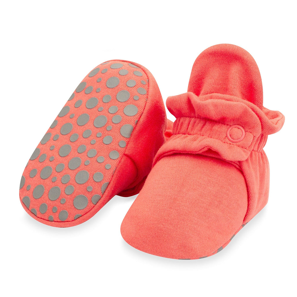 Zutano baby Bootie Organic Cotton Gripper Baby Bootie - Coral