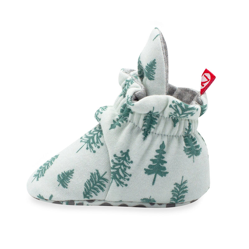 Zutano baby Bootie Pine Trees Organic Cotton Gripper Baby Bootie