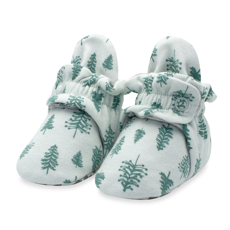 Zutano baby Bootie Pine Trees Organic Cotton Gripper Baby Bootie