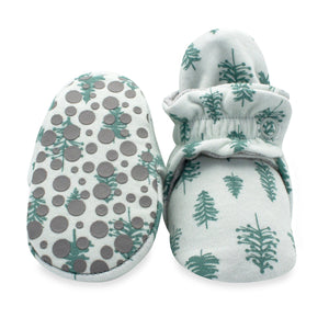 Zutano baby Bootie Pine Trees Organic Cotton Gripper Baby Bootie
