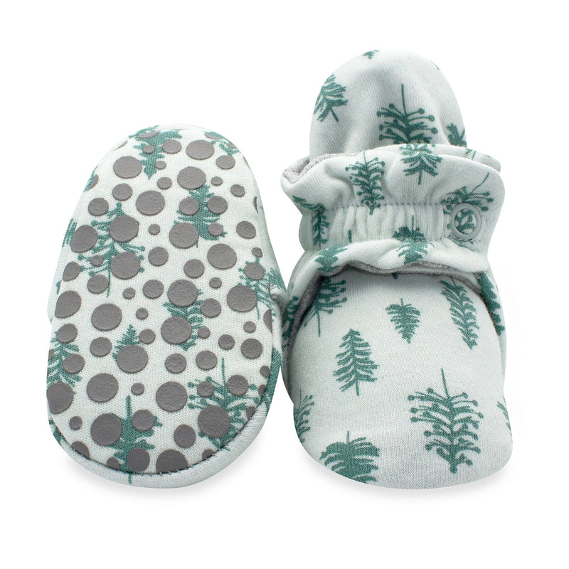 Zutano baby Bootie Pine Trees Organic Cotton Gripper Baby Bootie