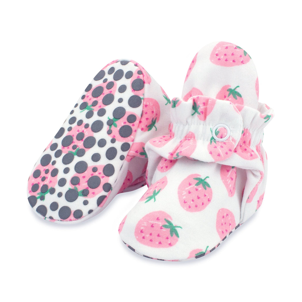 Zutano baby Bootie Strawberries Organic Cotton Gripper Baby Bootie