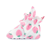 Zutano baby Bootie Strawberries Organic Cotton Gripper Baby Bootie