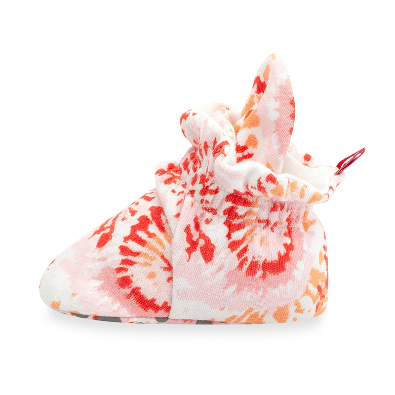 Zutano baby Bootie Tie Dye Organic Cotton Gripper Baby Bootie-Coral