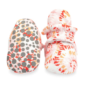 Zutano baby Bootie Tie Dye Organic Cotton Gripper Baby Bootie-Coral
