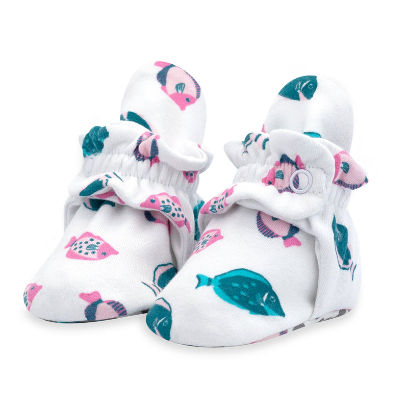 Zutano baby Bootie Tropical Fish Organic Cotton Gripper Baby Bootie