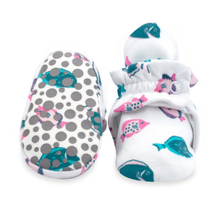 Zutano baby Bootie Tropical Fish Organic Cotton Gripper Baby Bootie