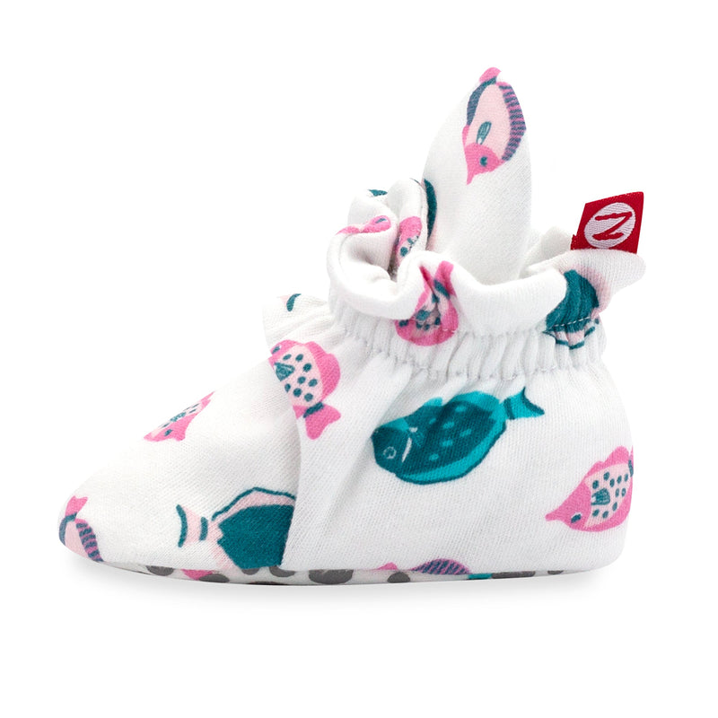 Zutano baby Bootie Tropical Fish Organic Cotton Gripper Baby Bootie