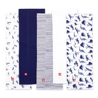Zutano baby Burp Cloth Dinos Organic Cotton Burp Cloth 5 Pack - Navy Multi