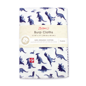 Zutano baby Burp Cloth Dinos Organic Cotton Burp Cloth 5 Pack - Navy Multi