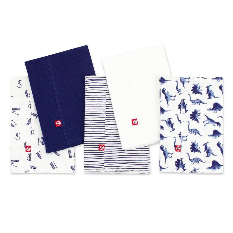 Zutano baby Burp Cloth Dinos Organic Cotton Burp Cloth 5 Pack - Navy Multi