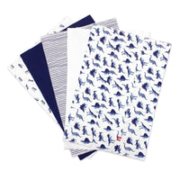 Zutano baby Burp Cloth Dinos Organic Cotton Burp Cloth 5 Pack - Navy Multi