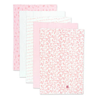 Zutano baby Burp Cloth Hearts Organic Cotton Burp Cloth 5 Pack - Pink Multi
