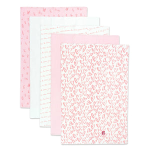 Zutano baby Burp Cloth Hearts Organic Cotton Burp Cloth 5 Pack - Pink Multi
