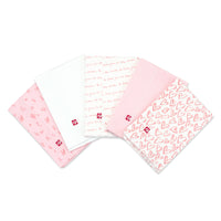 Zutano baby Burp Cloth Hearts Organic Cotton Burp Cloth 5 Pack - Pink Multi