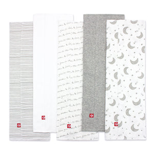 Zutano baby Burp Cloth Moons Organic Cotton Burp Cloth 5 Pack - Gray Multi