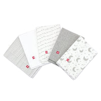 Zutano baby Burp Cloth Moons Organic Cotton Burp Cloth 5 Pack - Gray Multi