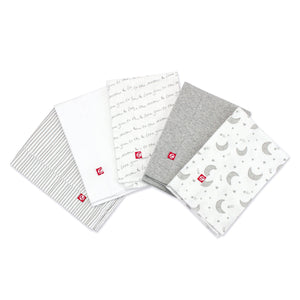 Zutano baby Burp Cloth Moons Organic Cotton Burp Cloth 5 Pack - Gray Multi