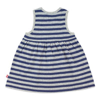 Zutano baby Dress True Navy Heather Stripe Organic Cotton Surplice Dress