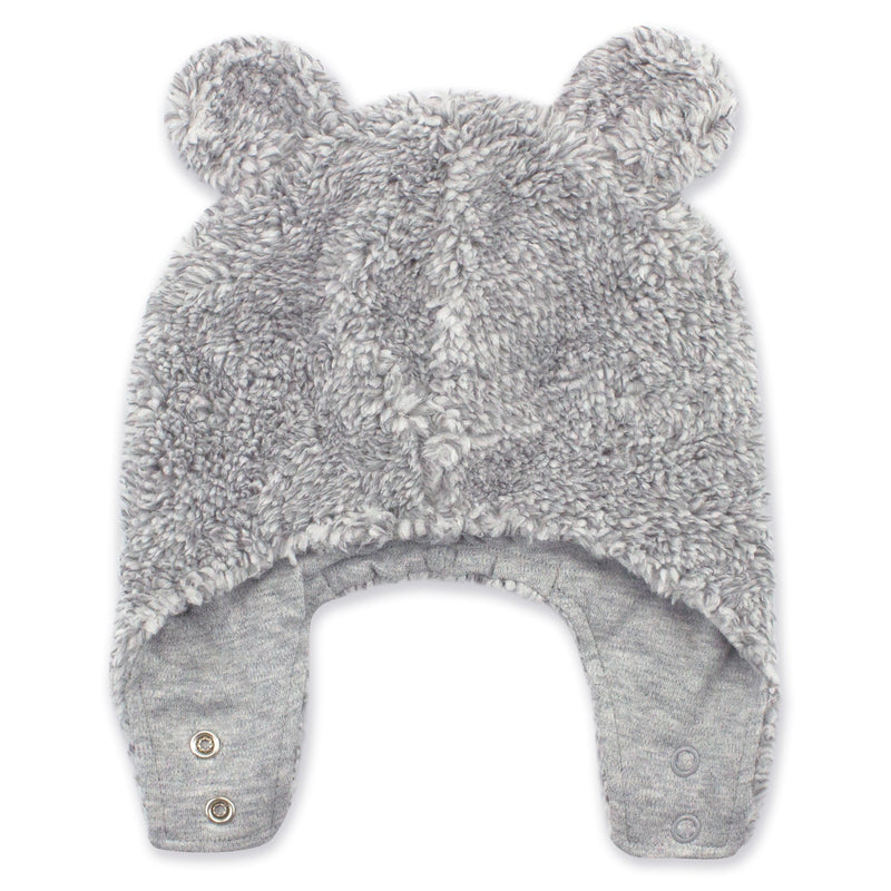 Zutano baby Hat Furry Bear Hat - Heather Gray
